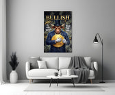 Bullish Gold Coin Bull in Suit Glass Wall Art