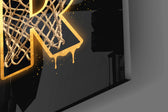 Hooper Gold Basketball Typography Glass Wall Art