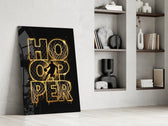 Hooper Gold Basketball Typography Glass Wall Art