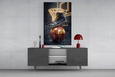 Laced Up Sneaker Neon Hoop Glass Wall Art