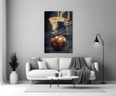 Laced Up Sneaker Neon Hoop Glass Wall Art