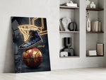 Laced Up Sneaker Neon Hoop Glass Wall Art