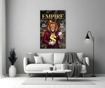 Empire Crowned Lion Gold Dollar Glass Wall Art