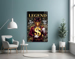 Legend Golden Dragon Gold Dollar Glass Wall Art