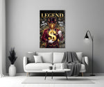 Legend Golden Dragon Gold Dollar Glass Wall Art