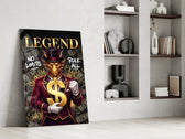 Legend Golden Dragon Gold Dollar Glass Wall Art