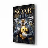 Soar Suited Eagle Gold Dollar Glass Wall Art