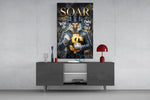 Soar Suited Eagle Gold Dollar Glass Wall Art