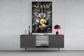 Soar Suited Eagle Gold Dollar Glass Wall Art