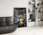 Soar Suited Eagle Gold Dollar Glass Wall Art