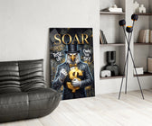 Soar Suited Eagle Gold Dollar Glass Wall Art