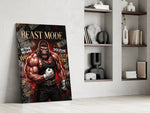 Beast Mode Gorilla Gym Motivation Glass Wall Art