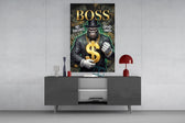 Boss Suited Gorilla Gold Dollar Glass Wall Art