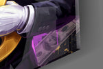 Relentless Suited Panther Gold Dollar Glass Wall Art
