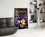 Relentless Suited Panther Gold Dollar Glass Wall Art