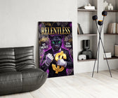 Relentless Suited Panther Gold Dollar Glass Wall Art