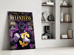 Relentless Suited Panther Gold Dollar Glass Wall Art