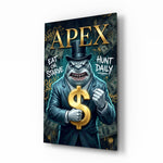 Apex Suited Shark Gold Dollar Glass Wall Art