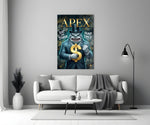 Apex Suited Shark Gold Dollar Glass Wall Art
