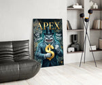 Apex Suited Shark Gold Dollar Glass Wall Art