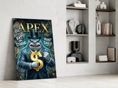 Apex Suited Shark Gold Dollar Glass Wall Art
