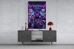Stay Real Neon Panther Rapper Glass Wall Art