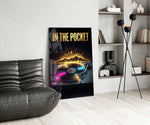 In the Pocket Golden Turntable Skyline Glass Wall Art