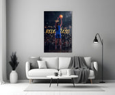 Relentless Basketball Crown Hoop Glass Wall Art