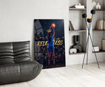 Relentless Basketball Crown Hoop Glass Wall Art