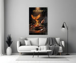 Yes Chef Fire Phoenix Flaming Pan Glass Wall Art