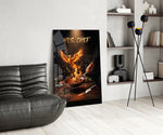 Yes Chef Fire Phoenix Flaming Pan Glass Wall Art