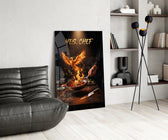 Yes Chef Fire Phoenix Flaming Pan Glass Wall Art