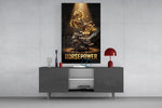 Horsepower Golden Engine Horse Glass Wall Art