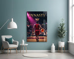 Dynasty Gold Crown Basketball King Glass Wall Art