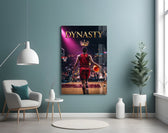 Dynasty Gold Crown Basketball King Glass Wall Art