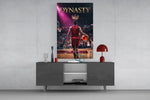 Dynasty Gold Crown Basketball King Glass Wall Art