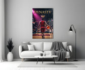 Dynasty Gold Crown Basketball King Glass Wall Art