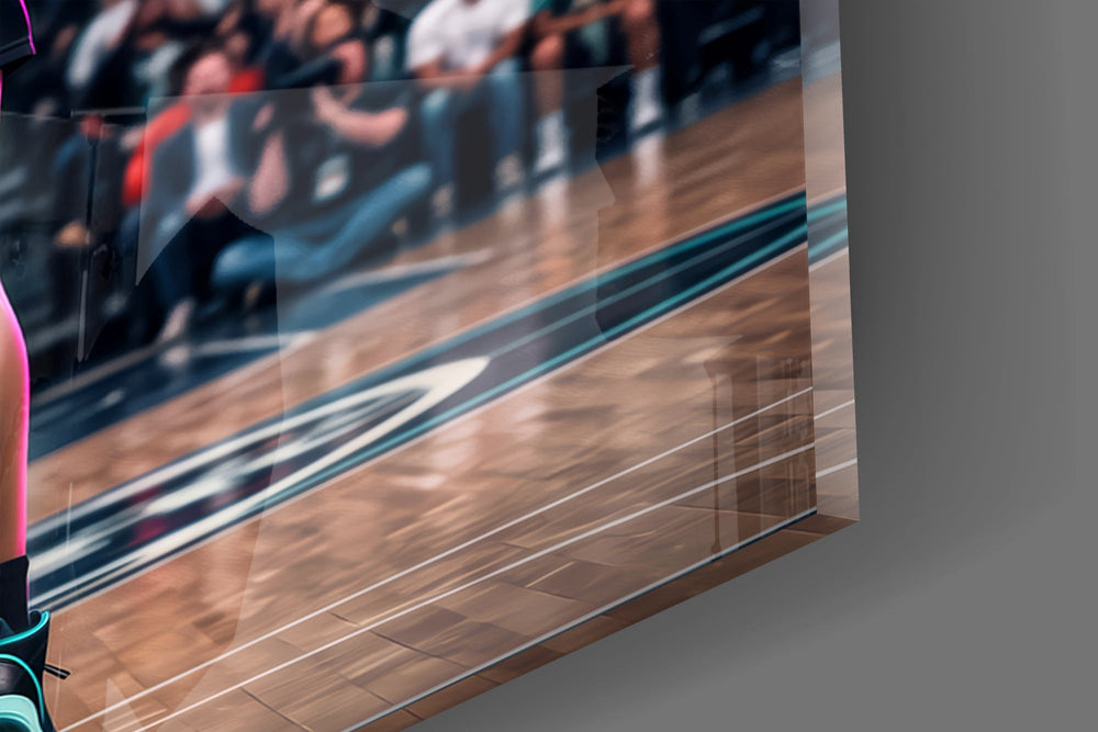 Range Crowned Woman Baller Glass Wall Art