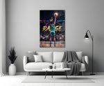 Range Crowned Woman Baller Glass Wall Art