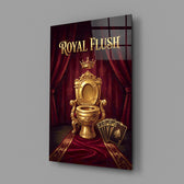 Royal Flush Golden Throne Toilet Glass Wall Art
