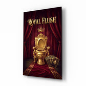 Royal Flush Golden Throne Toilet Glass Wall Art