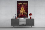 Royal Flush Golden Throne Toilet Glass Wall Art