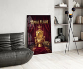 Royal Flush Golden Throne Toilet Glass Wall Art