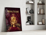 Royal Flush Golden Throne Toilet Glass Wall Art