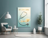 Sit Stay Heal Veterinary Stethoscope Glass Wall Art