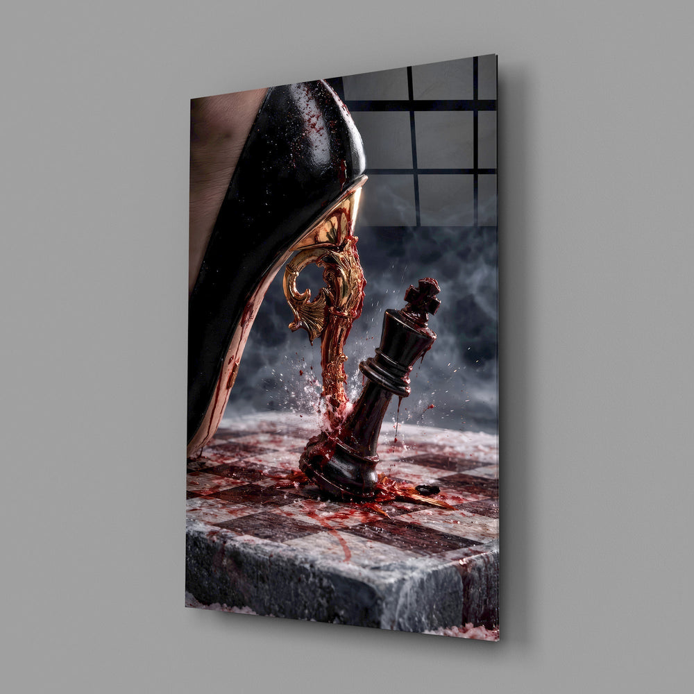 Stiletto Checkmate Chess King Glass Wall Art