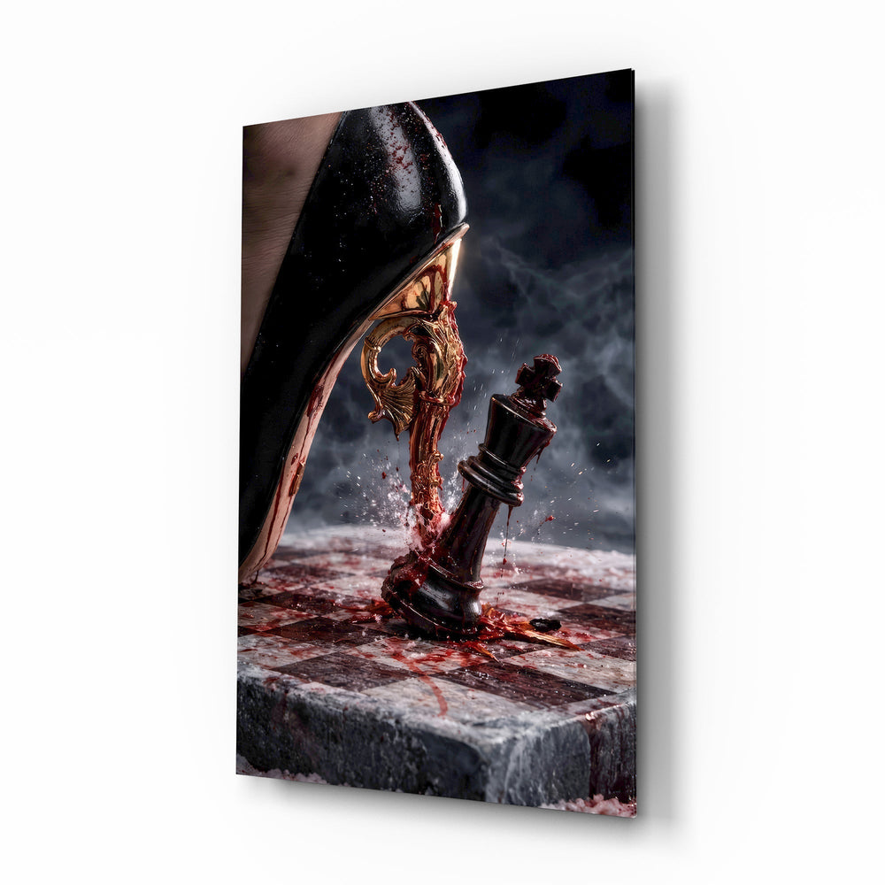 Stiletto Checkmate Chess King Glass Wall Art