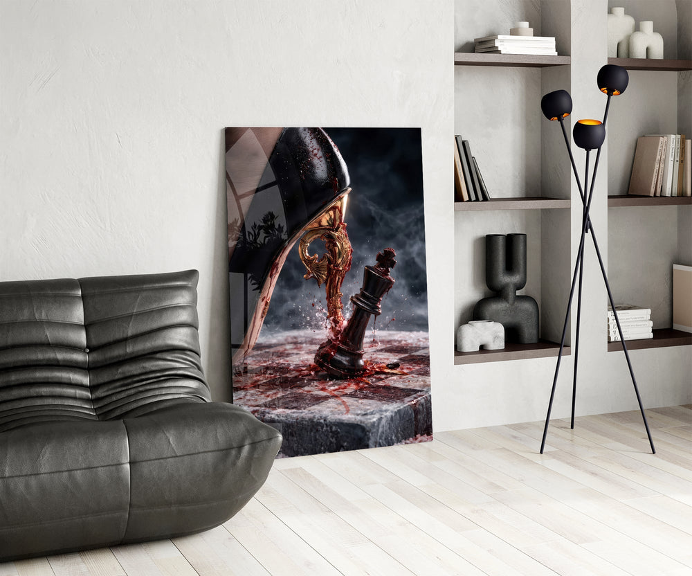 Stiletto Checkmate Chess King Glass Wall Art