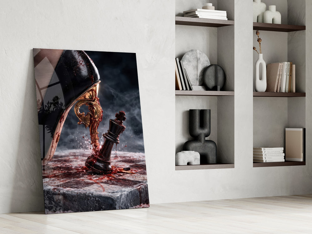 Stiletto Checkmate Chess King Glass Wall Art
