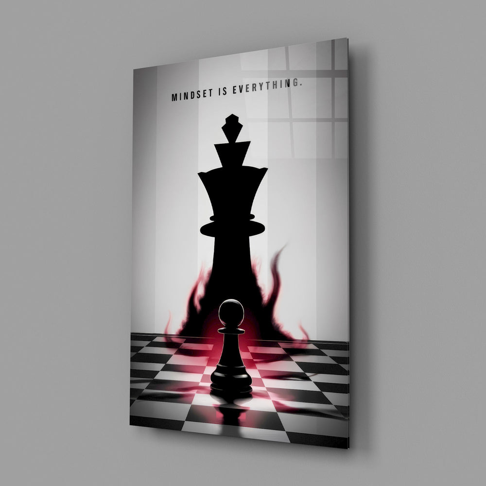 Mindset Is Everything Chess King Glass Wall Art